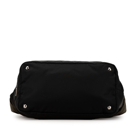 Prada Triangle Logo Nylon Leather Handbag Shoulder Bag Green - Picture 3 of 9